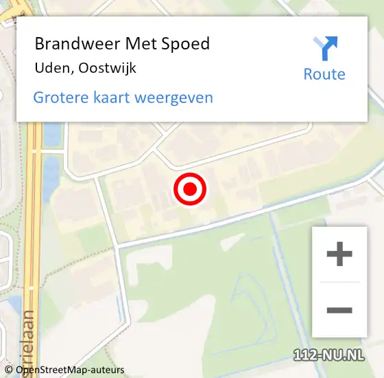 Locatie op kaart van de 112 melding: Brandweer Met Spoed Naar Uden, Oostwijk op 31 december 2017 19:31