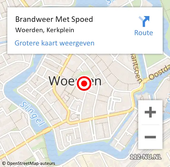 Locatie op kaart van de 112 melding: Brandweer Met Spoed Naar Woerden, Kerkplein op 31 december 2017 19:31