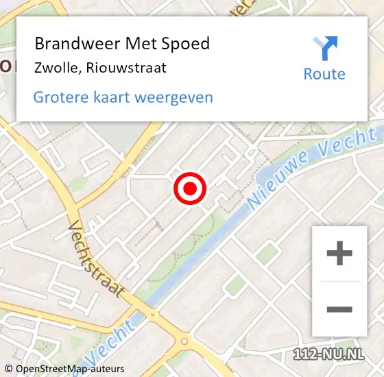 Locatie op kaart van de 112 melding: Brandweer Met Spoed Naar Zwolle, Riouwstraat op 31 december 2017 19:48