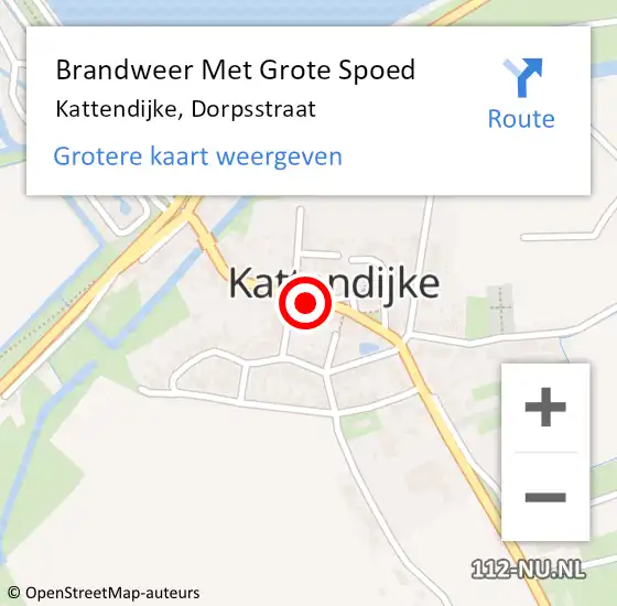 Locatie op kaart van de 112 melding: Brandweer Met Grote Spoed Naar Kattendijke, Dorpsstraat op 31 december 2017 19:56