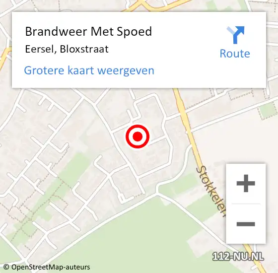 Locatie op kaart van de 112 melding: Brandweer Met Spoed Naar Eersel, Bloxstraat op 31 december 2017 19:58