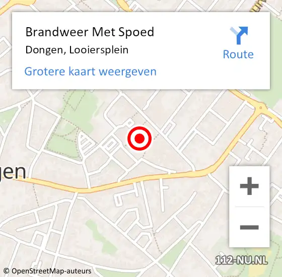 Locatie op kaart van de 112 melding: Brandweer Met Spoed Naar Dongen, Looiersplein op 31 december 2017 20:23