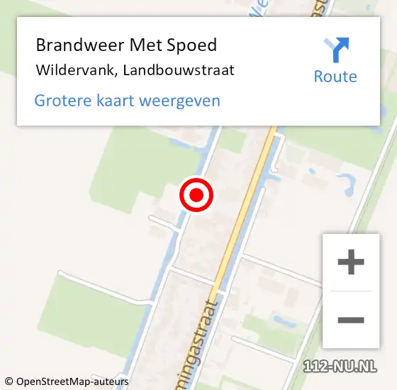 Locatie op kaart van de 112 melding: Brandweer Met Spoed Naar Wildervank, Landbouwstraat op 31 december 2017 20:46