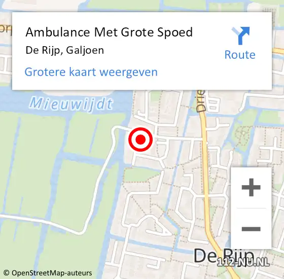 Locatie op kaart van de 112 melding: Ambulance Met Grote Spoed Naar De Rijp, Galjoen op 31 december 2017 21:04