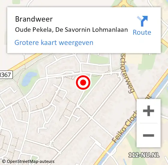 Locatie op kaart van de 112 melding: Brandweer Oude Pekela, De Savornin Lohmanlaan op 31 december 2017 21:17