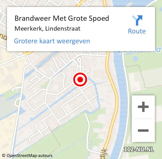 Locatie op kaart van de 112 melding: Brandweer Met Grote Spoed Naar Meerkerk, Lindenstraat op 31 december 2017 21:17