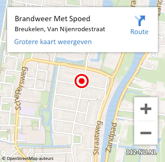 Locatie op kaart van de 112 melding: Brandweer Met Spoed Naar Breukelen, Van Nijenrodestraat op 31 december 2017 21:23