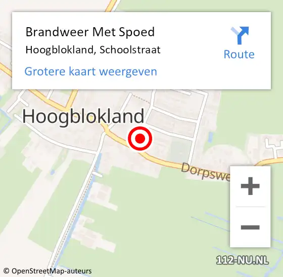 Locatie op kaart van de 112 melding: Brandweer Met Spoed Naar Hoogblokland, Schoolstraat op 31 december 2017 21:57