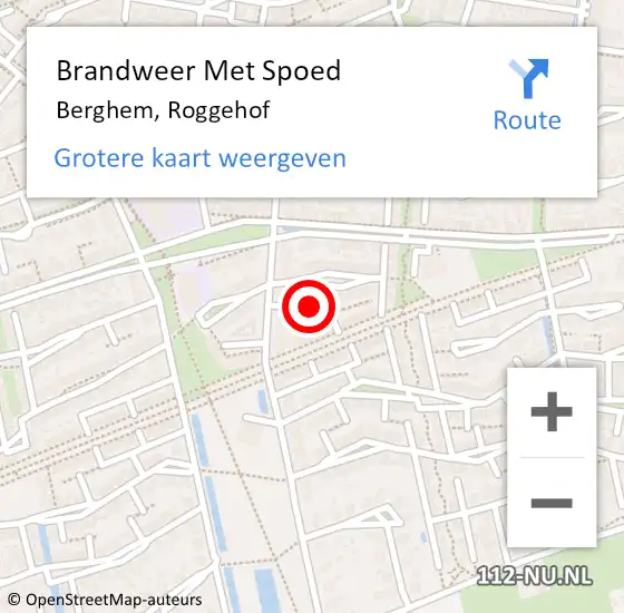 Locatie op kaart van de 112 melding: Brandweer Met Spoed Naar Berghem, Roggehof op 31 december 2017 21:58