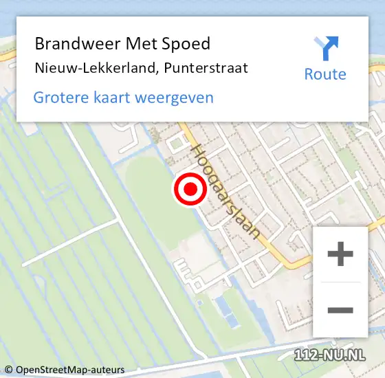 Locatie op kaart van de 112 melding: Brandweer Met Spoed Naar Nieuw-Lekkerland, Punterstraat op 31 december 2017 22:02