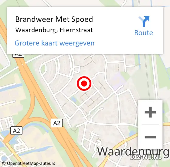 Locatie op kaart van de 112 melding: Brandweer Met Spoed Naar Waardenburg, Hiernstraat op 31 december 2017 22:07