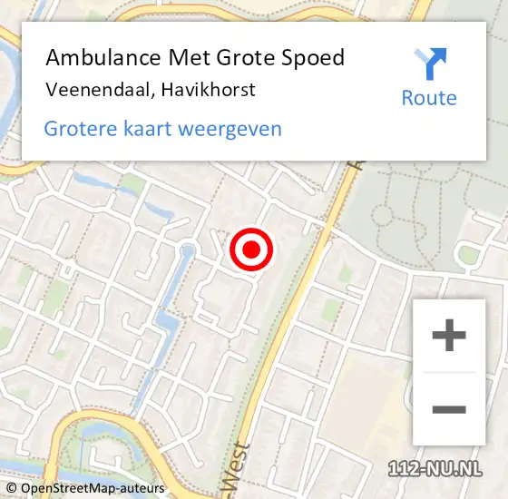 Locatie op kaart van de 112 melding: Ambulance Met Grote Spoed Naar Veenendaal, Havikhorst op 31 december 2017 22:20