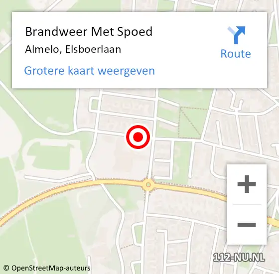 Locatie op kaart van de 112 melding: Brandweer Met Spoed Naar Almelo, Elsboerlaan op 31 december 2017 22:23