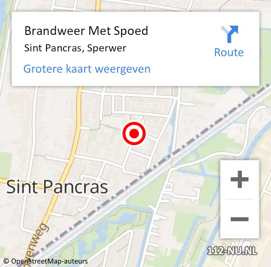 Locatie op kaart van de 112 melding: Brandweer Met Spoed Naar Sint Pancras, Sperwer op 31 december 2017 22:37