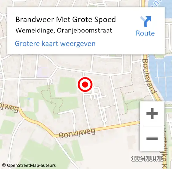 Locatie op kaart van de 112 melding: Brandweer Met Grote Spoed Naar Wemeldinge, Oranjeboomstraat op 31 december 2017 22:46