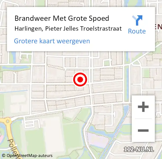 Locatie op kaart van de 112 melding: Brandweer Met Grote Spoed Naar Harlingen, Pieter Jelles Troelstrastraat op 31 december 2017 22:48