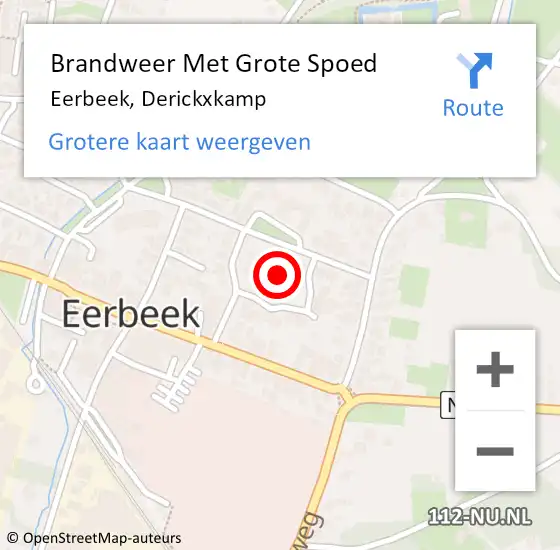 Locatie op kaart van de 112 melding: Brandweer Met Grote Spoed Naar Eerbeek, Derickxkamp op 31 december 2017 22:49