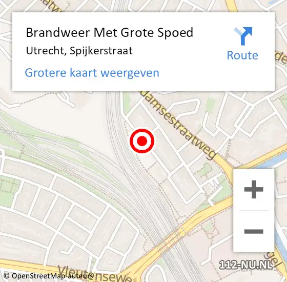 Locatie op kaart van de 112 melding: Brandweer Met Grote Spoed Naar Utrecht, Spijkerstraat op 31 december 2017 22:51