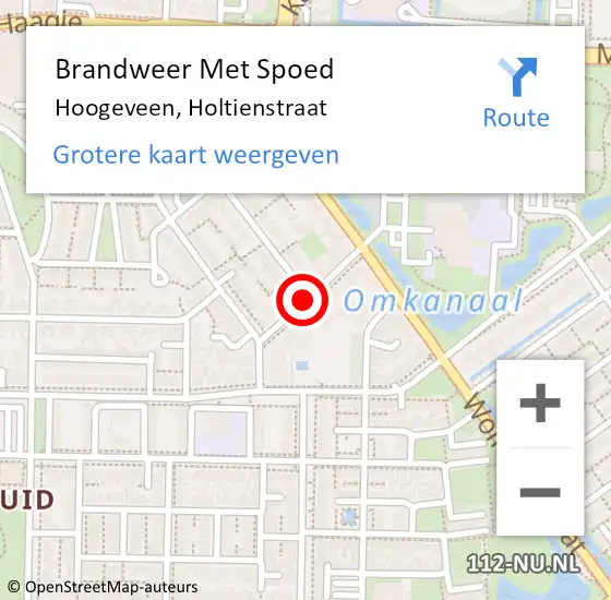 Locatie op kaart van de 112 melding: Brandweer Met Spoed Naar Hoogeveen, Holtienstraat op 31 december 2017 22:57