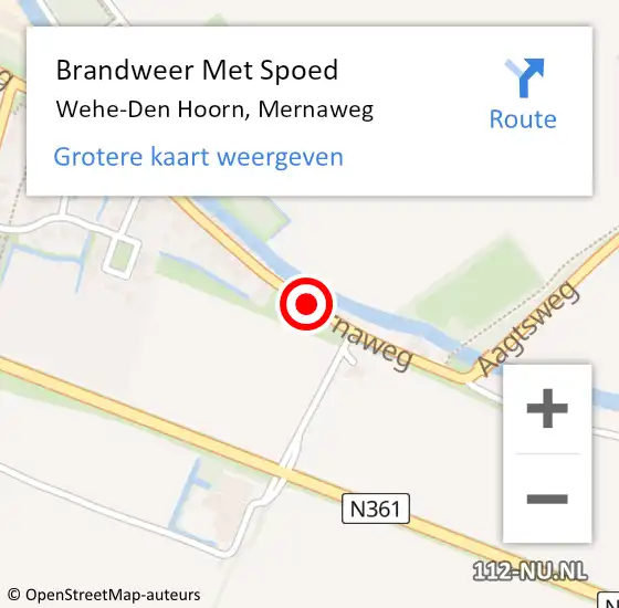 Locatie op kaart van de 112 melding: Brandweer Met Spoed Naar Wehe-Den Hoorn, Mernaweg op 31 december 2017 23:01