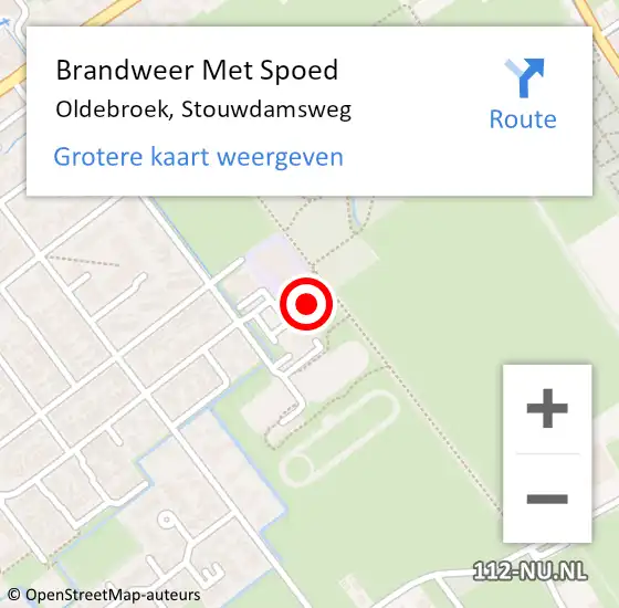 Locatie op kaart van de 112 melding: Brandweer Met Spoed Naar Oldebroek, Stouwdamsweg op 31 december 2017 23:07