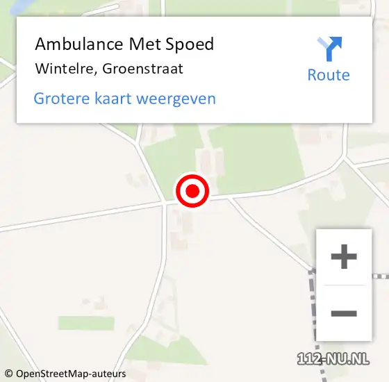 Locatie op kaart van de 112 melding: Ambulance Met Spoed Naar Wintelre, Groenstraat op 31 december 2017 23:21