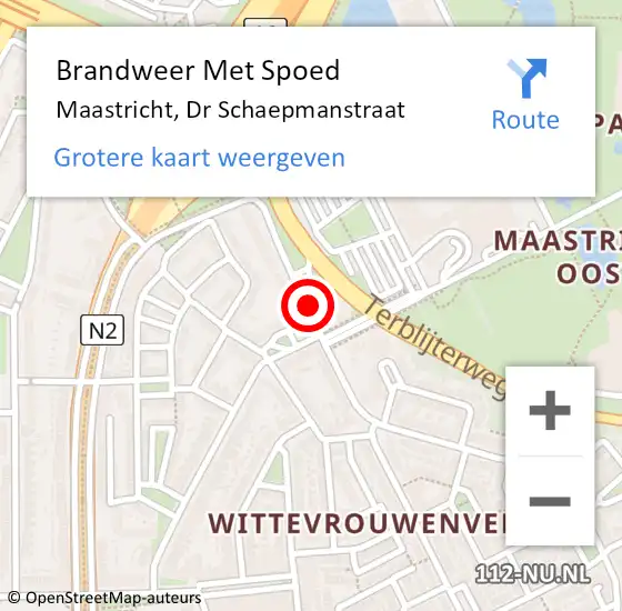 Locatie op kaart van de 112 melding: Brandweer Met Spoed Naar Maastricht, Dr Schaepmanstraat op 31 december 2017 23:26