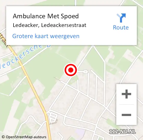 Locatie op kaart van de 112 melding: Ambulance Met Spoed Naar Ledeacker, Ledeackersestraat op 31 december 2017 23:52