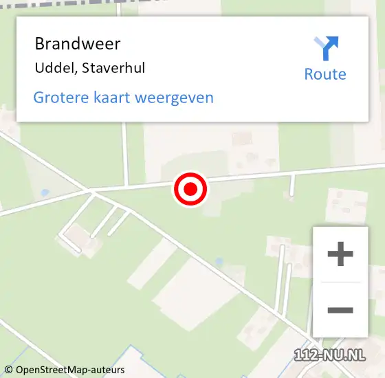 Locatie op kaart van de 112 melding: Brandweer Uddel, Staverhul op 31 december 2017 23:53