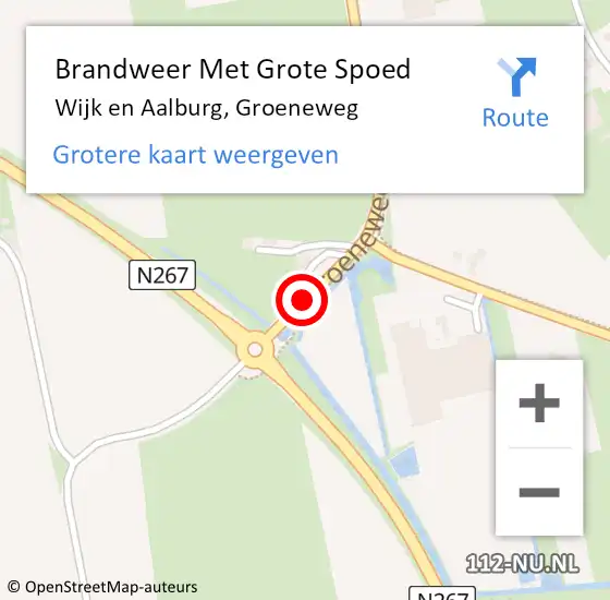 Locatie op kaart van de 112 melding: Brandweer Met Grote Spoed Naar Wijk en Aalburg, Groeneweg op 31 december 2017 23:55