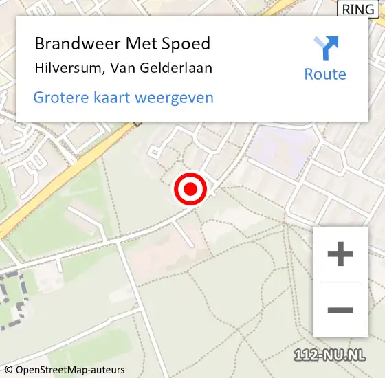 Locatie op kaart van de 112 melding: Brandweer Met Spoed Naar Hilversum, Van Gelderlaan op 1 januari 2018 00:07