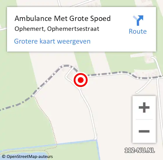 Locatie op kaart van de 112 melding: Ambulance Met Grote Spoed Naar Ophemert, Ophemertsestraat op 1 januari 2018 00:14