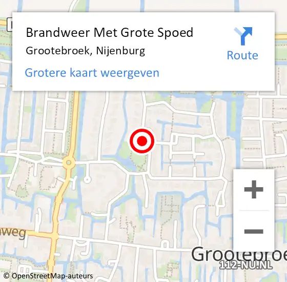 Locatie op kaart van de 112 melding: Brandweer Met Grote Spoed Naar Grootebroek, Nijenburg op 1 januari 2018 00:16