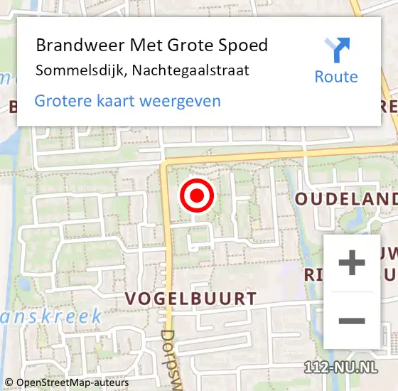 Locatie op kaart van de 112 melding: Brandweer Met Grote Spoed Naar Sommelsdijk, Nachtegaalstraat op 1 januari 2018 00:33