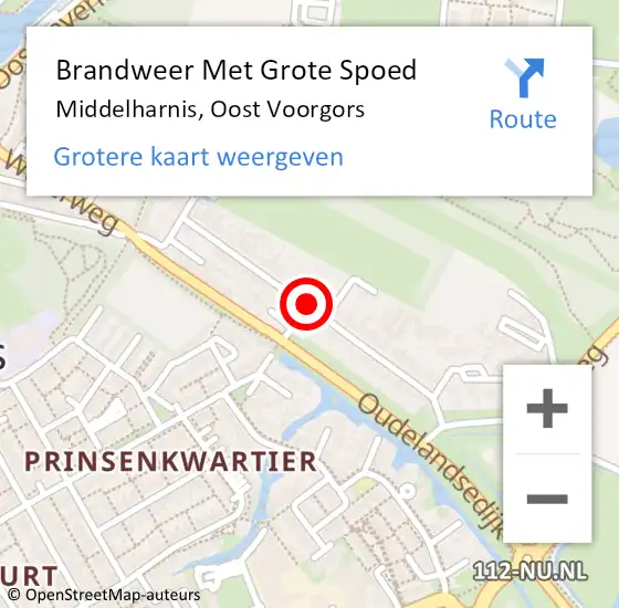 Locatie op kaart van de 112 melding: Brandweer Met Grote Spoed Naar Middelharnis, Oost Voorgors op 1 januari 2018 00:48