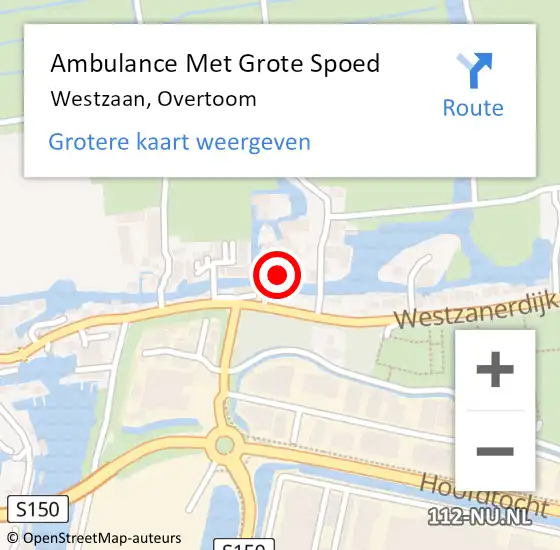 Locatie op kaart van de 112 melding: Ambulance Met Grote Spoed Naar Westzaan, Overtoom op 1 januari 2018 01:01