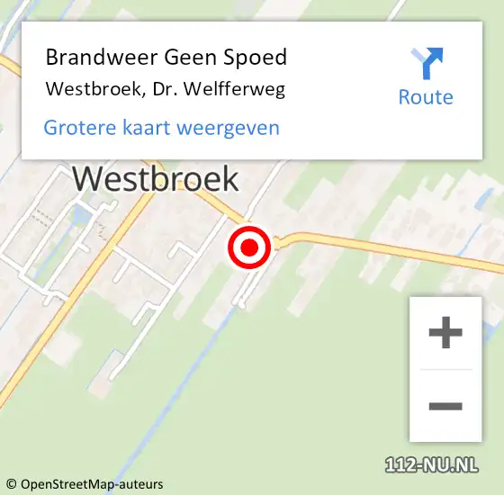 Locatie op kaart van de 112 melding: Brandweer Geen Spoed Naar Westbroek, Dr. Welfferweg op 1 januari 2018 01:07