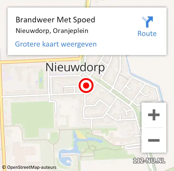 Locatie op kaart van de 112 melding: Brandweer Met Spoed Naar Nieuwdorp, Oranjeplein op 1 januari 2018 01:08