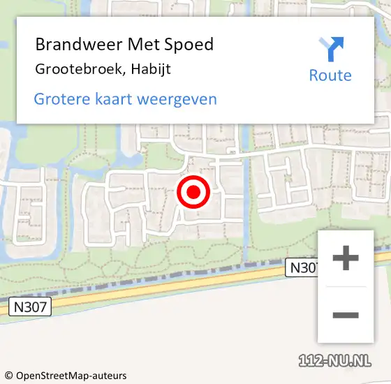 Locatie op kaart van de 112 melding: Brandweer Met Spoed Naar Grootebroek, Habijt op 1 januari 2018 01:22