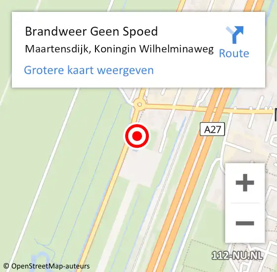 Locatie op kaart van de 112 melding: Brandweer Geen Spoed Naar Maartensdijk, Koningin Wilhelminaweg op 1 januari 2018 01:24