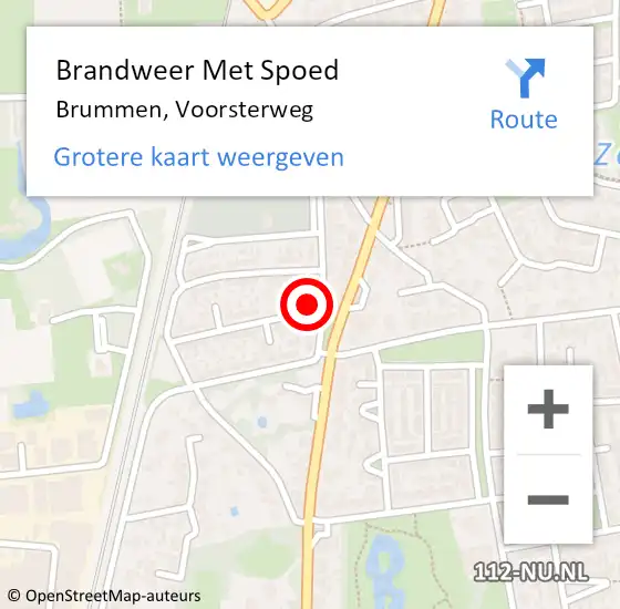 Locatie op kaart van de 112 melding: Brandweer Met Spoed Naar Brummen, Voorsterweg op 1 januari 2018 01:38