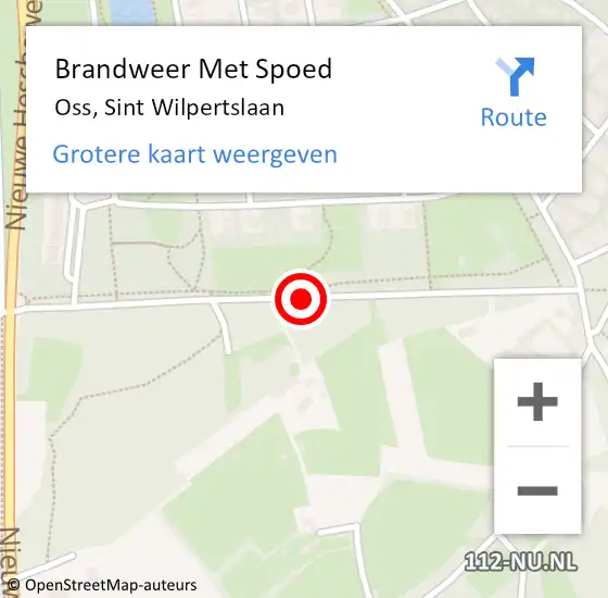 Locatie op kaart van de 112 melding: Brandweer Met Spoed Naar Oss, Sint Wilpertslaan op 1 januari 2018 01:48