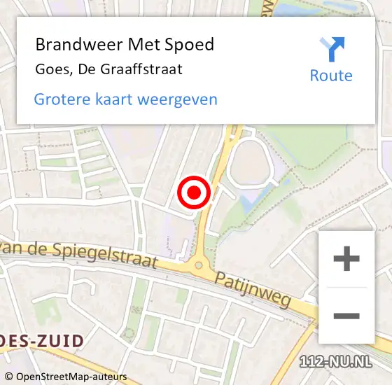 Locatie op kaart van de 112 melding: Brandweer Met Spoed Naar Goes, De Graaffstraat op 1 januari 2018 01:52