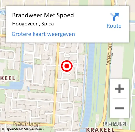 Locatie op kaart van de 112 melding: Brandweer Met Spoed Naar Hoogeveen, Spica op 1 januari 2018 02:16