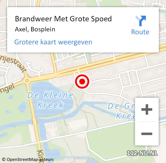 Locatie op kaart van de 112 melding: Brandweer Met Grote Spoed Naar Axel, Bosplein op 1 januari 2018 02:31