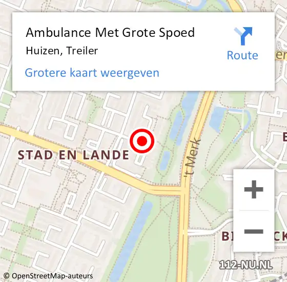 Locatie op kaart van de 112 melding: Ambulance Met Grote Spoed Naar Huizen, Treiler op 11 februari 2014 17:18