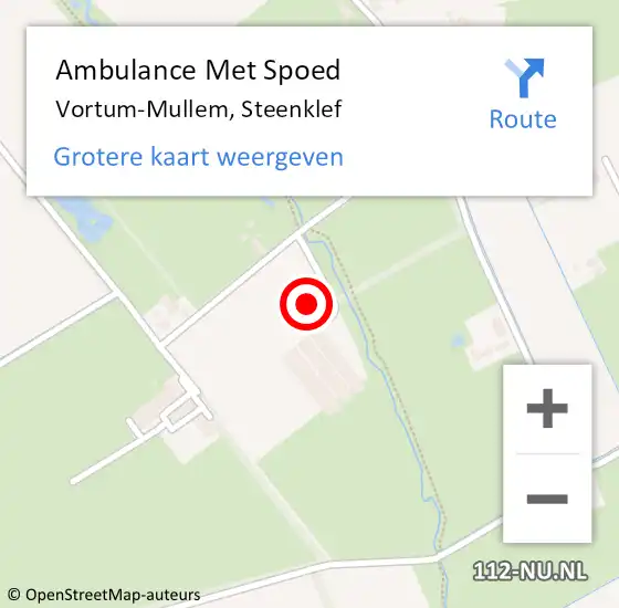 Locatie op kaart van de 112 melding: Ambulance Met Spoed Naar Vortum-Mullem, Steenklef op 11 februari 2014 17:21