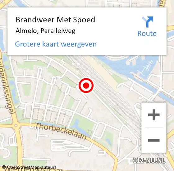 Locatie op kaart van de 112 melding: Brandweer Met Spoed Naar Almelo, Parallelweg op 1 januari 2018 02:55