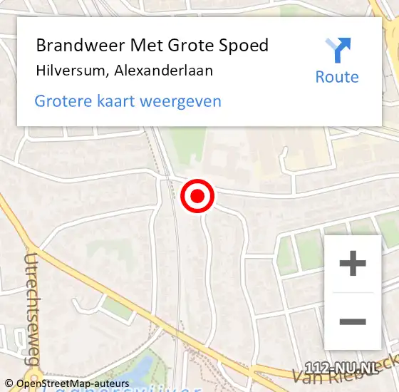Locatie op kaart van de 112 melding: Brandweer Met Grote Spoed Naar Hilversum, Alexanderlaan op 1 januari 2018 03:03
