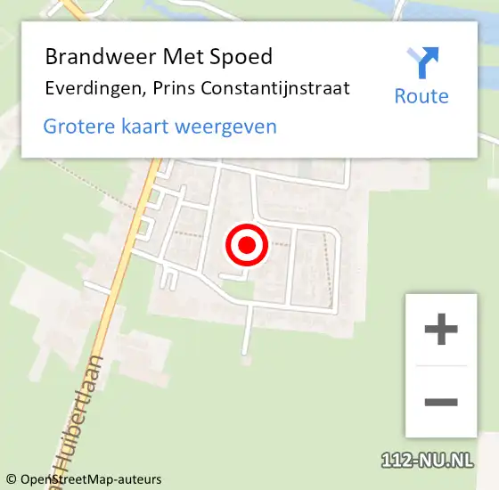 Locatie op kaart van de 112 melding: Brandweer Met Spoed Naar Everdingen, Prins Constantijnstraat op 1 januari 2018 03:07